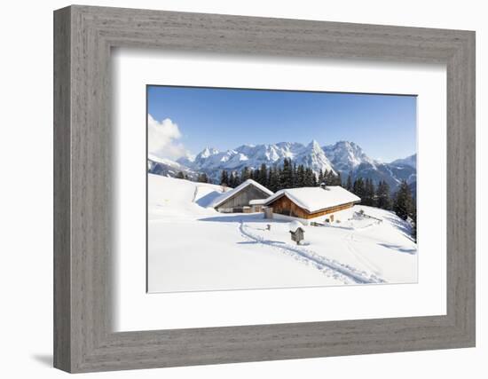 Mieminger Mountain Chain During Winter, Tyrol, Austria-Martin Zwick-Framed Photographic Print
