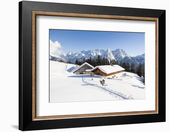 Mieminger Mountain Chain During Winter, Tyrol, Austria-Martin Zwick-Framed Photographic Print