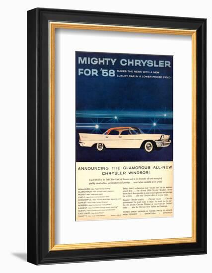 Mighty Chrysler for 58-Windsor-null-Framed Art Print