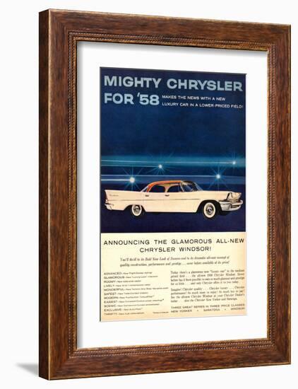 Mighty Chrysler for 58-Windsor-null-Framed Art Print