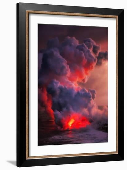 Mighty Island Making Power Lava Volcano Hawaii Big Island-Vincent James-Framed Premium Photographic Print