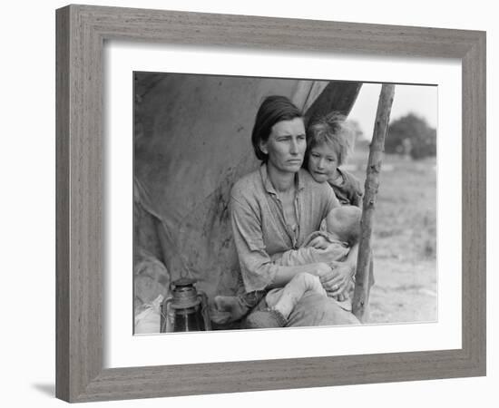 Migrant agricultural worker's family, 1936-Dorothea Lange-Framed Photographic Print