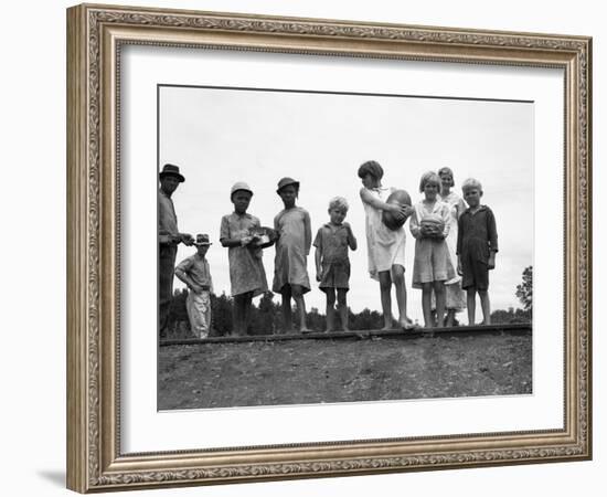 Migrant Families, 1936-Dorothea Lange-Framed Giclee Print