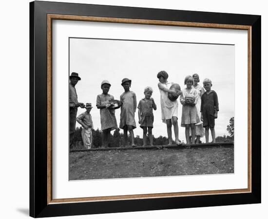 Migrant Families, 1936-Dorothea Lange-Framed Giclee Print