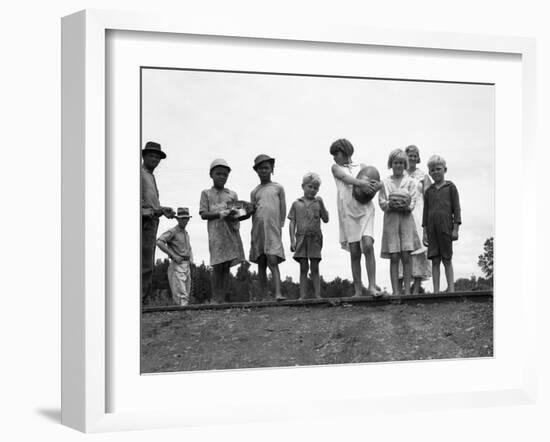 Migrant Families, 1936-Dorothea Lange-Framed Giclee Print