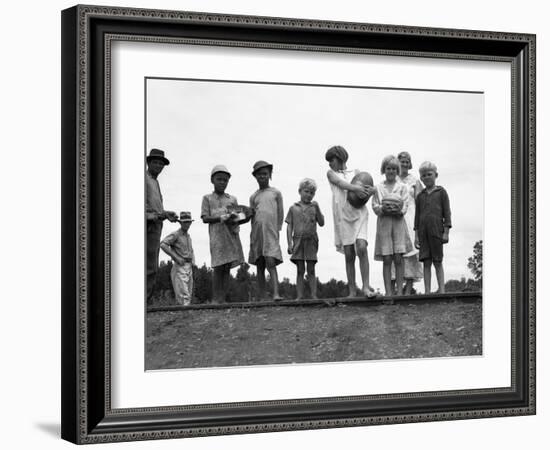 Migrant Families, 1936-Dorothea Lange-Framed Giclee Print