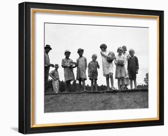 Migrant Families, 1936-Dorothea Lange-Framed Giclee Print