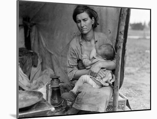 Migrant farm worker's family in Nipomo California, 1936-Dorothea Lange-Mounted Photographic Print