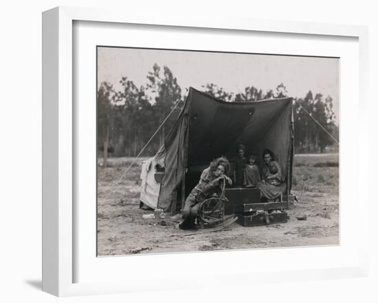 Migrant farm worker's family in Nipomo California, 1936-Dorothea Lange-Framed Photographic Print