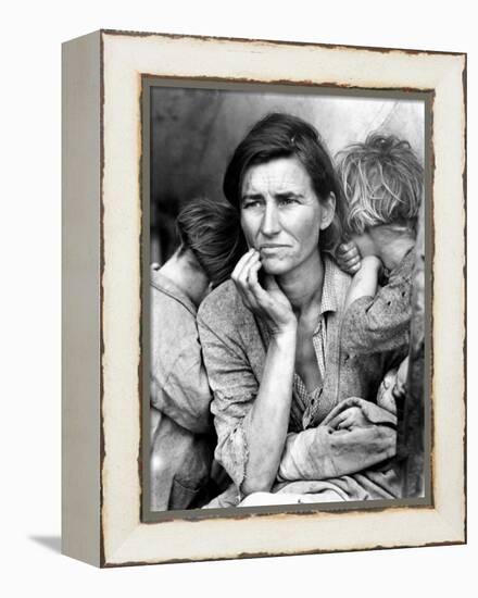 Migrant Mother, 1936.-Dorothea Lange-Framed Premier Image Canvas