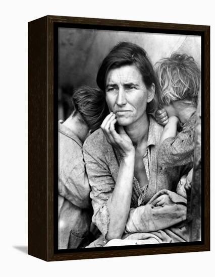 Migrant Mother, 1936.-Dorothea Lange-Framed Premier Image Canvas