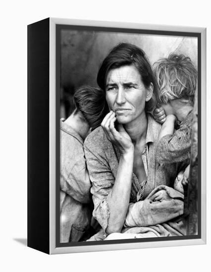 Migrant Mother, 1936.-Dorothea Lange-Framed Premier Image Canvas