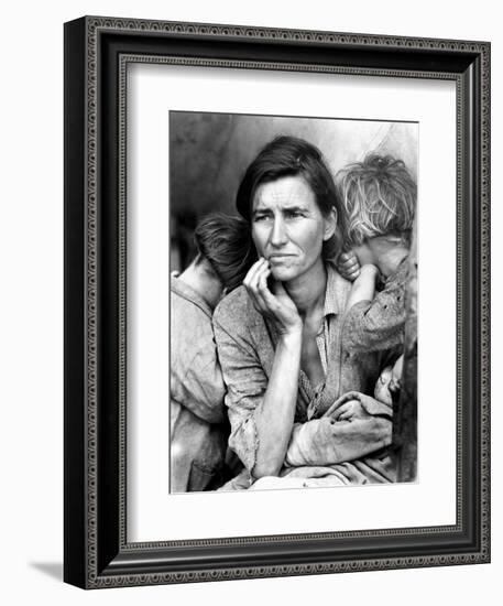 Migrant Mother, 1936.-Dorothea Lange-Framed Photographic Print