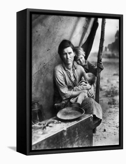 Migrant Mother Florence Thompson and Children Photographed by Dorothea Lange-Dorothea Lange-Framed Premier Image Canvas