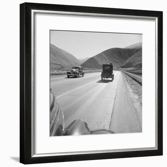 Migrants driving on Highway 99, 1939-Dorothea Lange-Framed Photographic Print