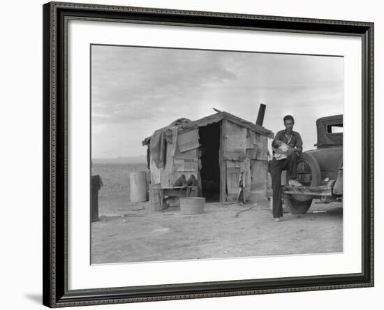 Migratory Mexican Field Worker's Home, Imperial Valley, California, c.1937-Dorothea Lange-Framed Photo