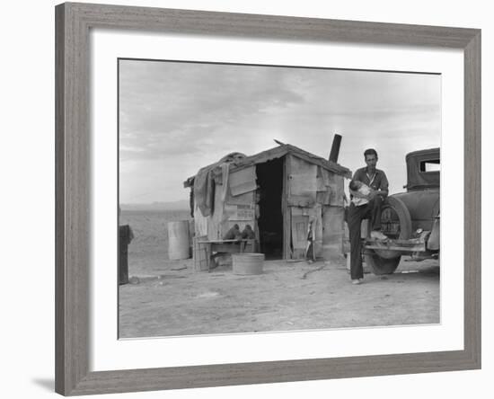 Migratory Mexican Field Worker's Home, Imperial Valley, California, c.1937-Dorothea Lange-Framed Photo