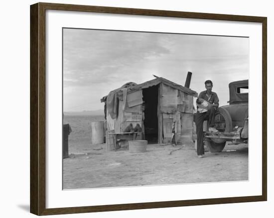 Migratory Mexican Field Worker's Home, Imperial Valley, California, c.1937-Dorothea Lange-Framed Photo