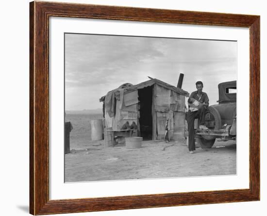 Migratory Mexican Field Worker's Home, Imperial Valley, California, c.1937-Dorothea Lange-Framed Photo