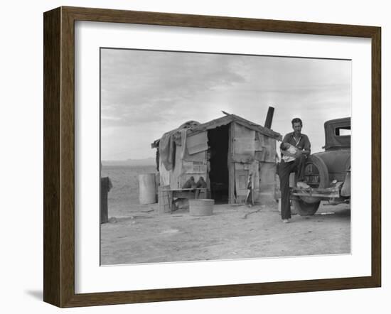 Migratory Mexican Field Worker's Home, Imperial Valley, California, c.1937-Dorothea Lange-Framed Photo