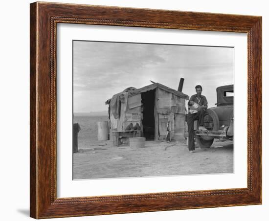 Migratory Mexican Field Worker's Home, Imperial Valley, California, c.1937-Dorothea Lange-Framed Photo