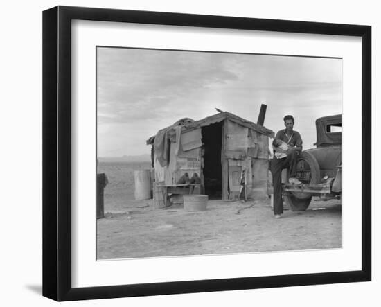 Migratory Mexican Field Worker's Home, Imperial Valley, California, c.1937-Dorothea Lange-Framed Photo