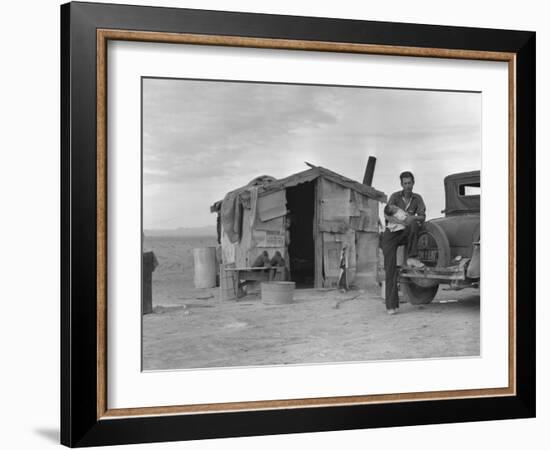 Migratory Mexican Field Worker's Home, Imperial Valley, California, c.1937-Dorothea Lange-Framed Photo