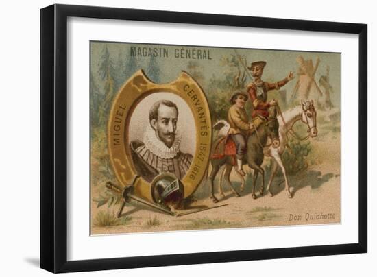 Miguel De Cervantes, Spanish Novelist, Poet and Playwright-null-Framed Giclee Print