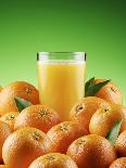 Orange Juice and Fresh Oranges-Miguel G^ Saavedra-Framed Premier Image Canvas