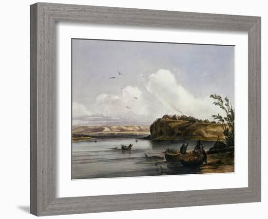 Mih-Tutta-Hankush, a Mandan Village-Karl Bodmer-Framed Giclee Print