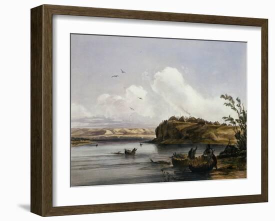 Mih-Tutta-Hankush, a Mandan Village-Karl Bodmer-Framed Giclee Print