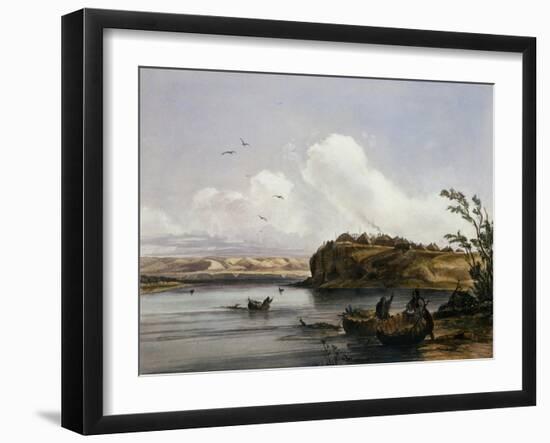 Mih-Tutta-Hankush, a Mandan Village-Karl Bodmer-Framed Giclee Print