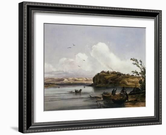 Mih-Tutta-Hankush, a Mandan Village-Karl Bodmer-Framed Giclee Print