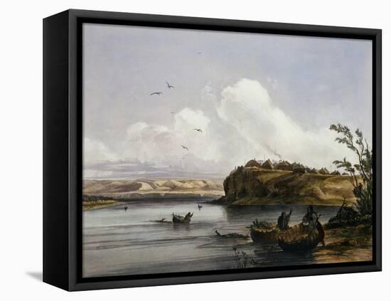 Mih-Tutta-Hankush, a Mandan Village-Karl Bodmer-Framed Premier Image Canvas