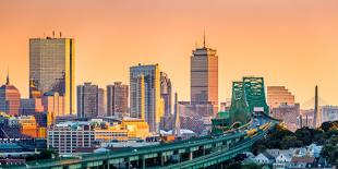 Panoramic View of the Ben Franklin Bridge and Philadelphia Skyline, under a Purple Sunset-Mihai Andritoiu-Framed Premier Image Canvas