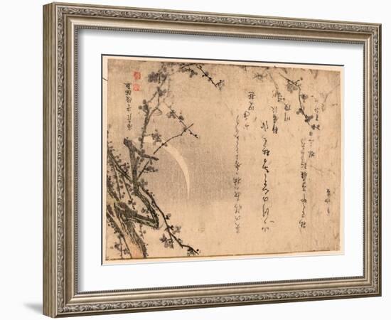 Mikazuki Ni Ume(?)-Kubo Shunman-Framed Giclee Print