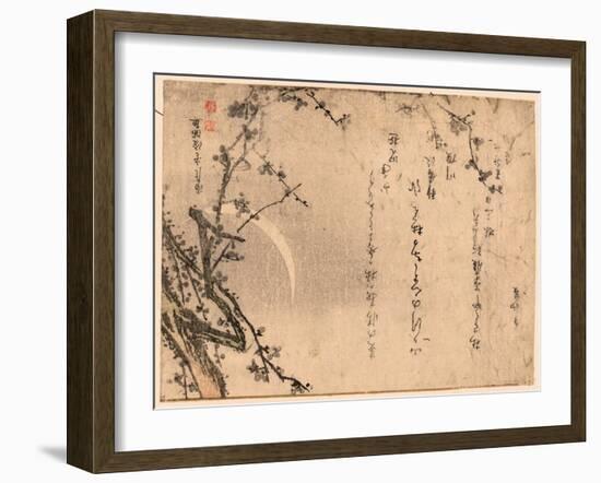 Mikazuki Ni Ume(?)-Kubo Shunman-Framed Giclee Print