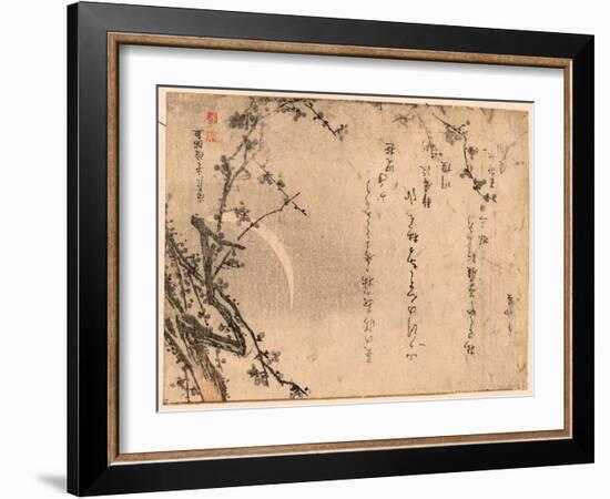 Mikazuki Ni Ume(?)-Kubo Shunman-Framed Giclee Print