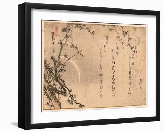 Mikazuki Ni Ume(?)-Kubo Shunman-Framed Giclee Print