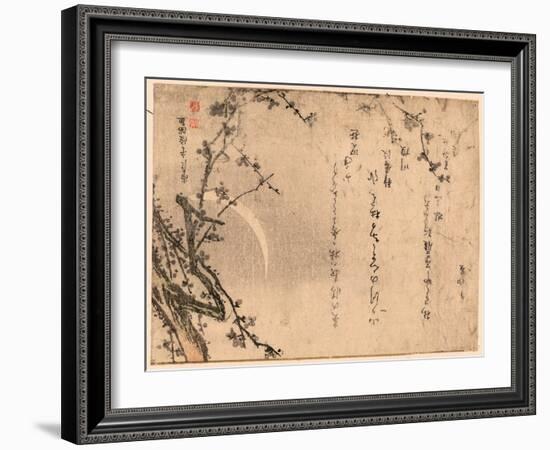 Mikazuki Ni Ume(?)-Kubo Shunman-Framed Giclee Print