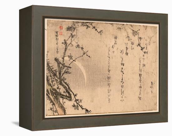 Mikazuki Ni Ume(?)-Kubo Shunman-Framed Premier Image Canvas