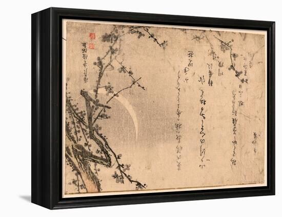 Mikazuki Ni Ume(?)-Kubo Shunman-Framed Premier Image Canvas