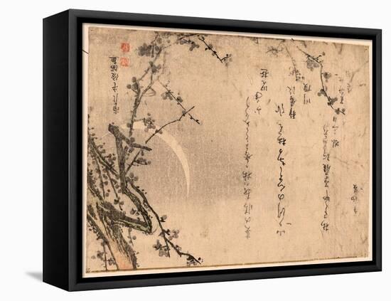 Mikazuki Ni Ume(?)-Kubo Shunman-Framed Premier Image Canvas