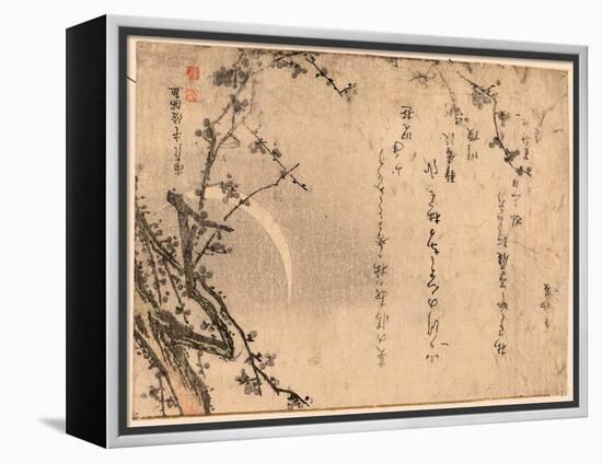 Mikazuki Ni Ume(?)-Kubo Shunman-Framed Premier Image Canvas