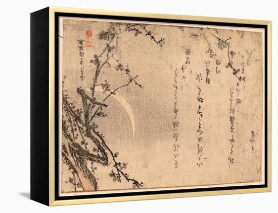 Mikazuki Ni Ume(?)-Kubo Shunman-Framed Premier Image Canvas