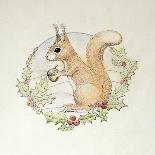 Squirrel with Berries-Mike Alexander-Giclee Print