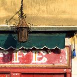 Lamp and Awning Outside Venice Caffe-Mike Burton-Photographic Print