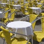 Sense of Place, Venice, Piazza San Marco, Saint Marks' Square. Round Cafe Tables with Yellow Chairs-Mike Burton-Photographic Print