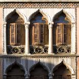 Venice - Architectural Detail of Ogee Windows with Shutters and Balconies-Mike Burton-Photographic Print