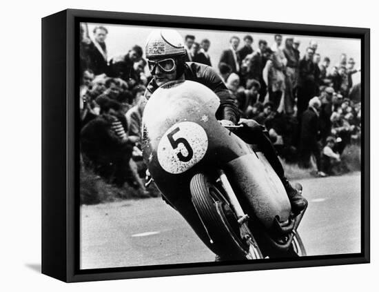 Mike Hailwood, on an Mv Agusta, Winner of the Isle of Man Senior TT, 1964-null-Framed Premier Image Canvas